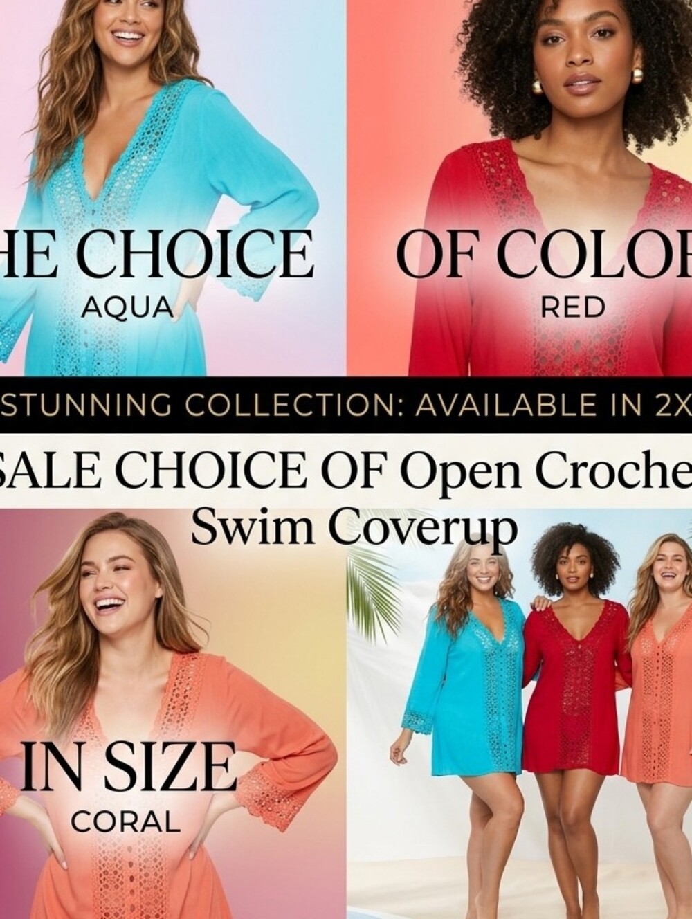SALE CHOICE OF Open Crochet Swim Coverup